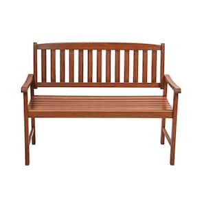 48 in. 2-Seated Oil Stained Wood Outdoor Bench