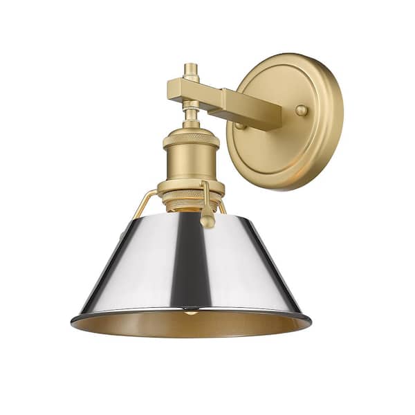 Orwell 7.5 in. 1-Light Brushed Champagne Bronze and Chrome Wall Sconce
