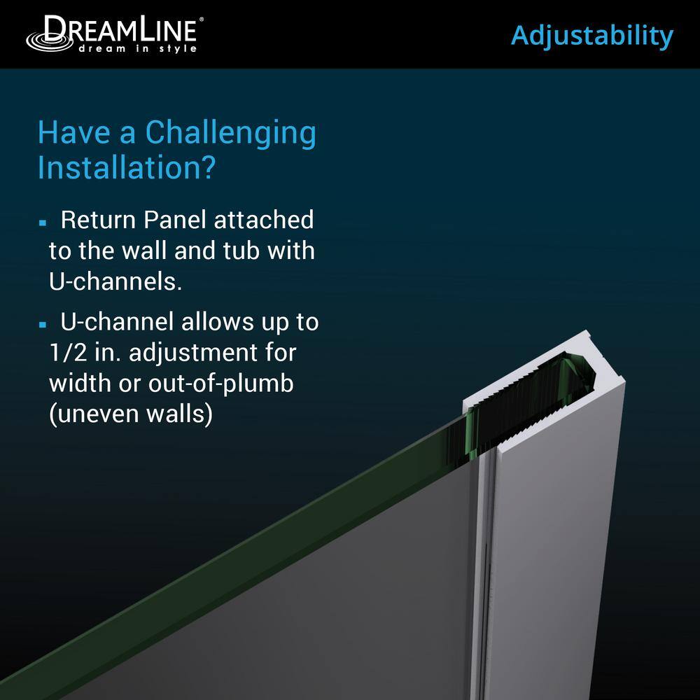 Aqua Uno Oil-Rubbed Bronze Frameless Hinged Tub Door with Clear Glass