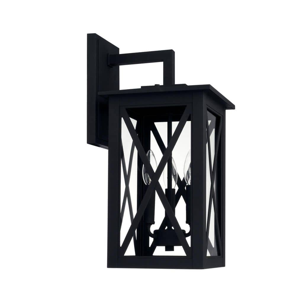 Avondale 19 in. 3-Light Black Outdoor Hardwired Medium Wall Lantern Sconce with No Bulbs Included price history on PriceWatchPro