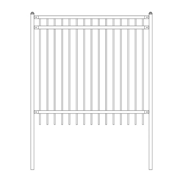 Nice Style 6 ft. x 6 ft. Black Unassembled Steel Fence Panel