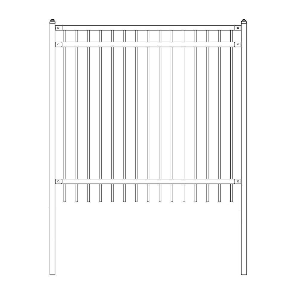 ALEKO 6 ft x 6 ft Black Powder-Coated Steel Fence Panel