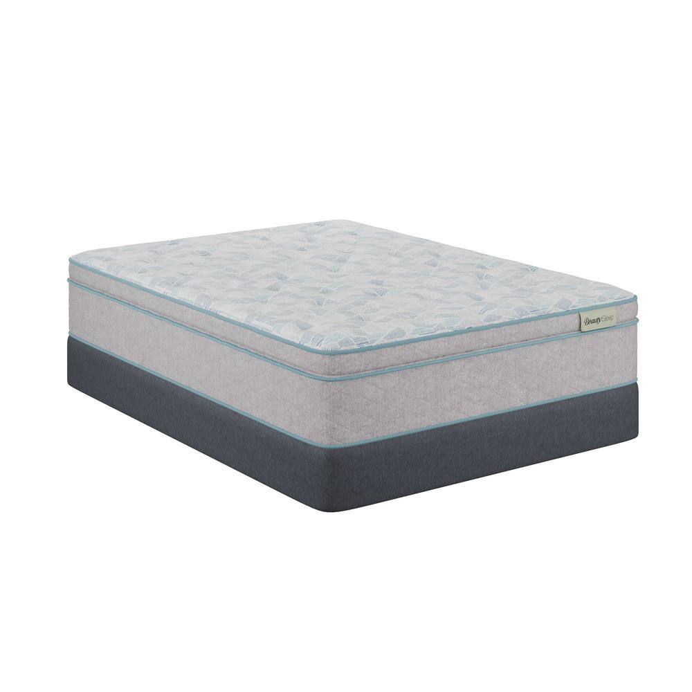 Queen Ultra Plush Gray Pillow Top Mattress Set with Gel Memory Foam