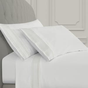 Montefiore 4-Pieces White Cotton California King Sheet Set