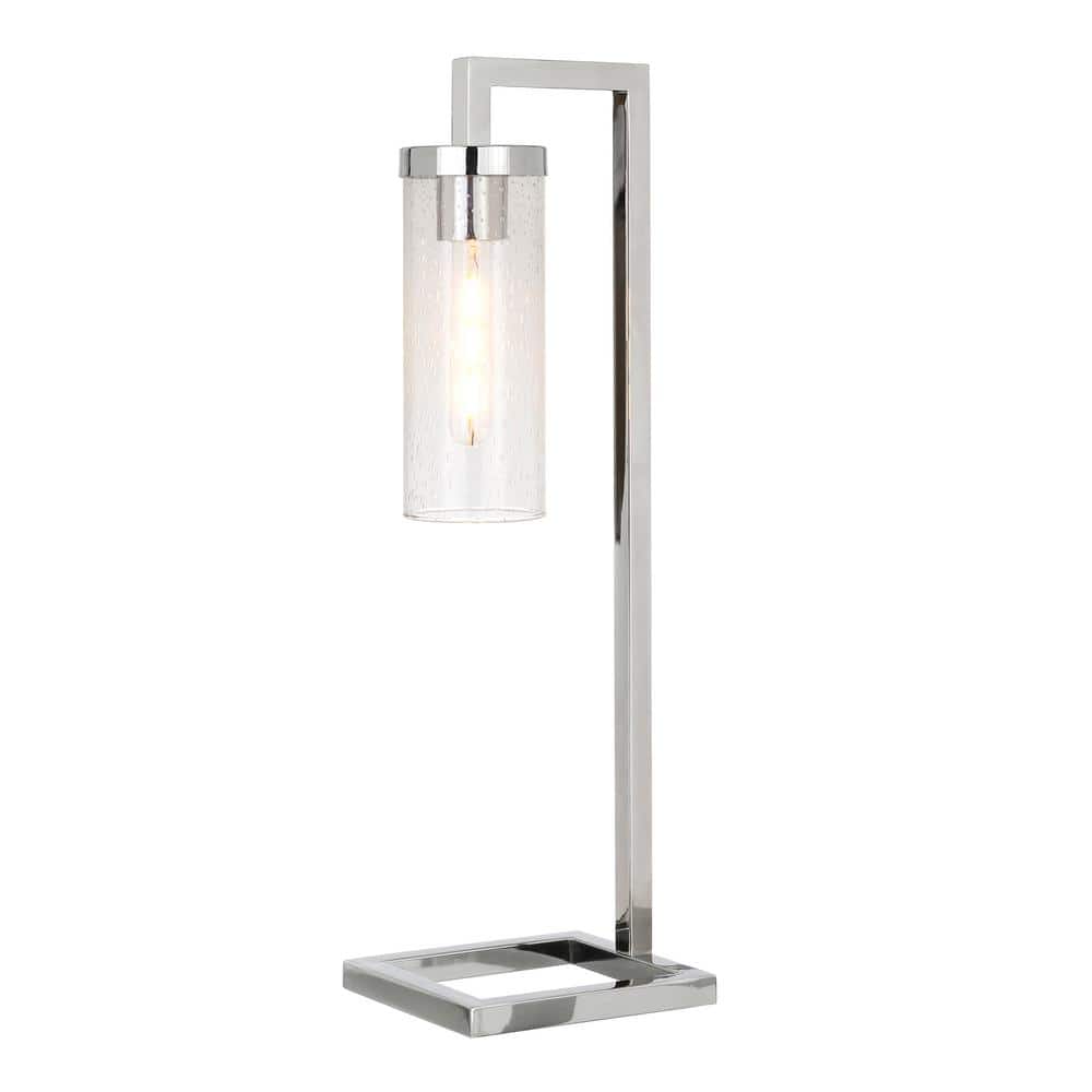 Malva 26" Polished Nickel Table Lamp with Seeded Glass Shade