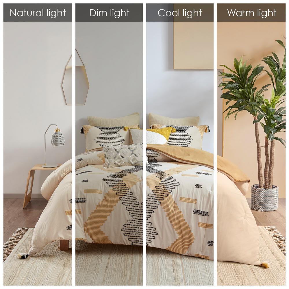 King Gray Cotton Down Alternative Reversible Comforter Set