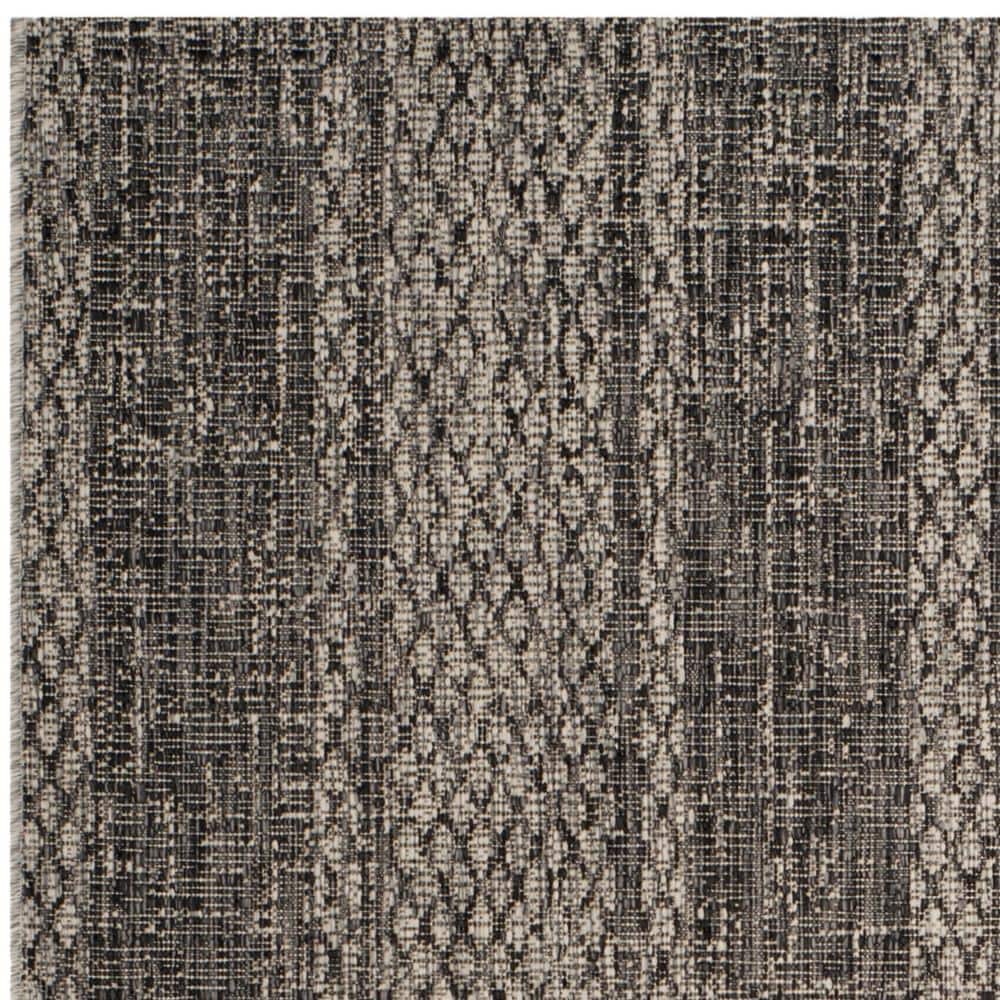 Courtyard CY8736 Power Loomed Indoor and Outdoor Area Rug - Light Grey/Black - 5'3"x7'7" - Safavieh