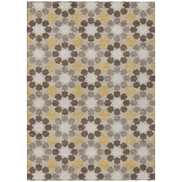 Chantille Machine Washable Indoor/Outdoor Abstract ACN2984 Beige 5 ft. x 7 ft. 6 in. Area Rug