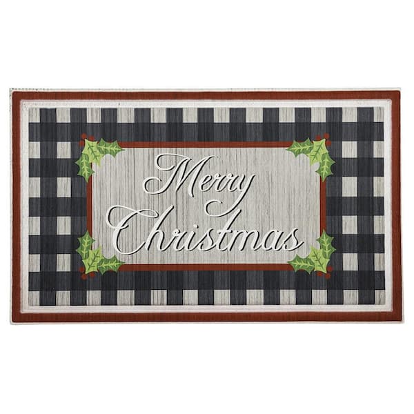 Home Accents Holiday Holiday Tradition Supreme Entry 18 in. x 30 in. Holiday Door Mat