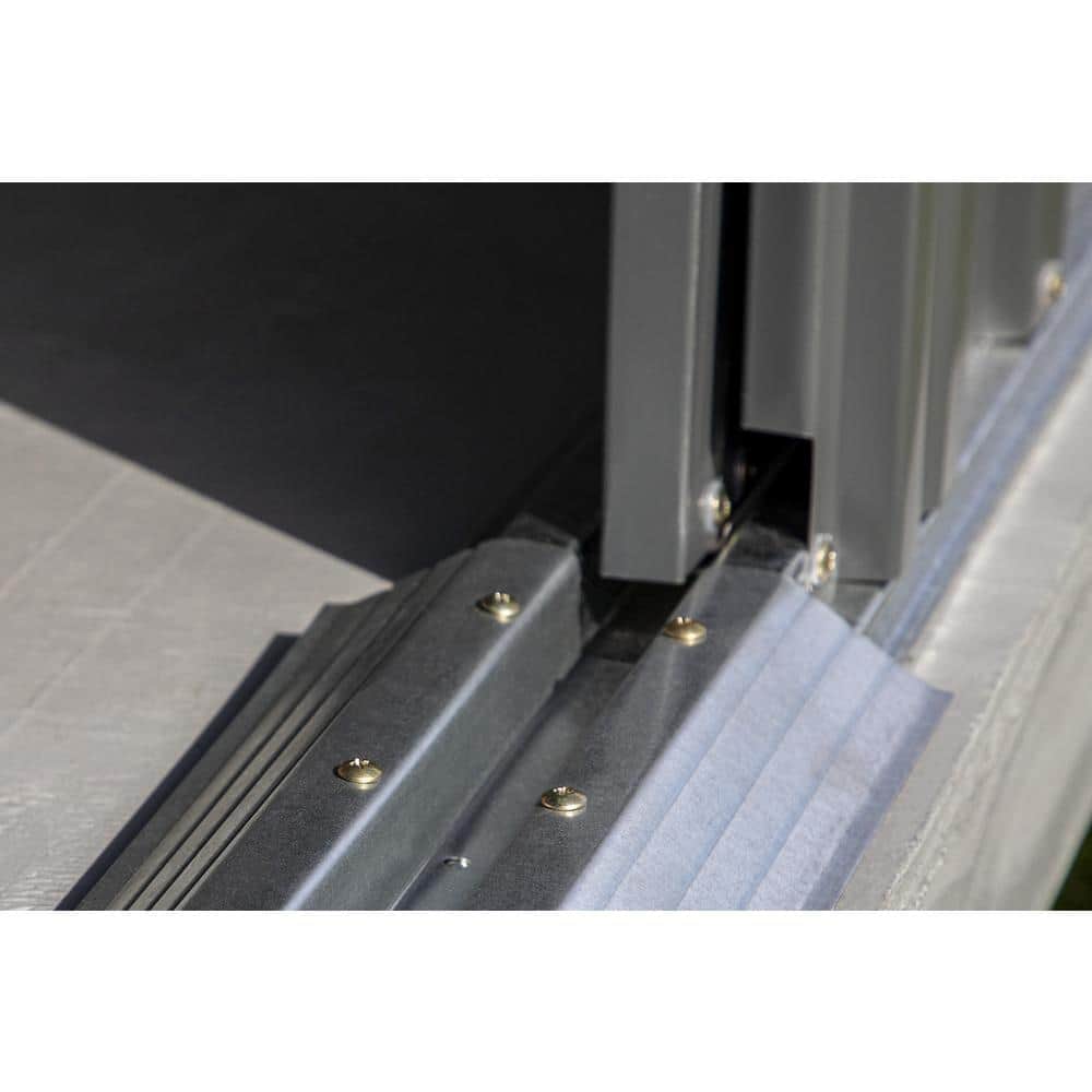 10 ft. x 4 ft. Charcoal Galvanized Steel Storage Shed Kit
