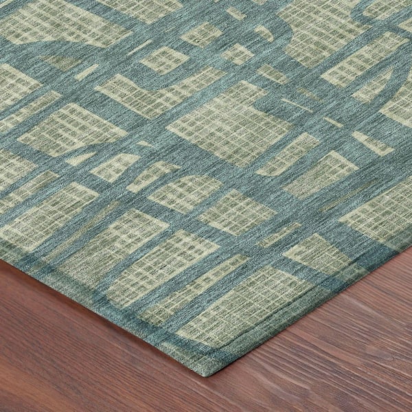 Chantille Machine Washable Indoor/Outdoor Abstract ACN2491 Basil 8 ft. x 10 ft. Area Rug