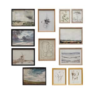 12 Piece Framed Abstract Art Print 15.75 in. x 21 in.