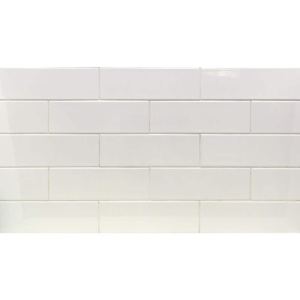 Primary White 4" x 12" Polished Ceramic Subway Tile