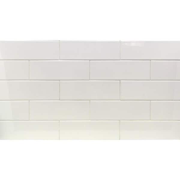 Ivy Hill Tile Essential White 4 in. x 12 in. x 6mm Polished Ceramic Subway Wall Tile (9.68 sq. ft./case) Ivy Hill Tile Essential White 4 in. x 12 in. x 6mm Polished Ceramic Subway Wall Tile (9.68 sq. ft./case)