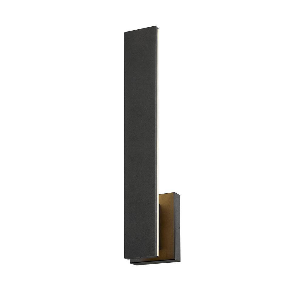 Black and White 24" Dimmable Outdoor Wall Sconce