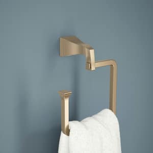 Dryden Wall Mount Square Open Towel Ring Bath Hardware Accessory in Champagne Bronze