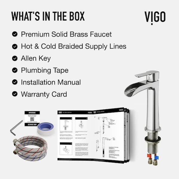 VIGO Niko Single Handle Single-Hole Bathroom Vessel Faucet in