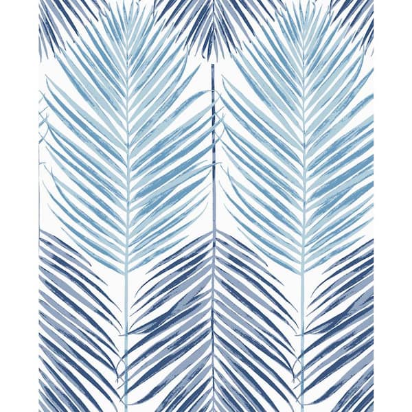 NextWall Blue Lagoon Two Toned Palm Vinyl Peel and Stick Wallpaper Roll  30.75 sq. ft. NW47912 - The Home Depot
