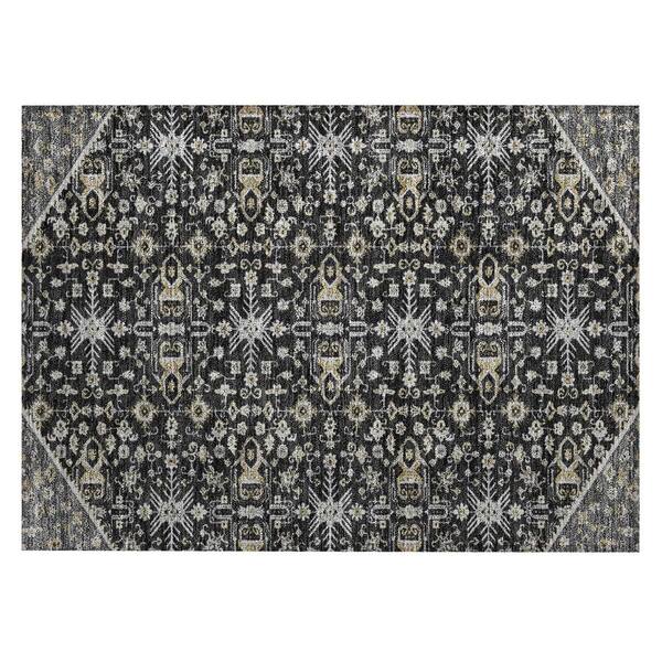 Chantille Machine Washable Indoor/Outdoor Abstract ACN3050 Black 3 ft. x 4 ft. Area Rug