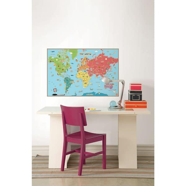 World Coloring Map for Kids - Wall Decal Map