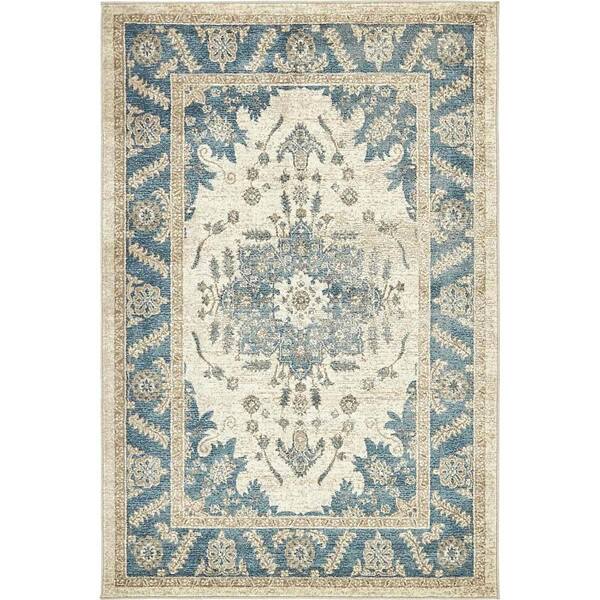 Unique Loom Salzburg Altstadt Ivory 4' 0 x 6' 0 Area Rug