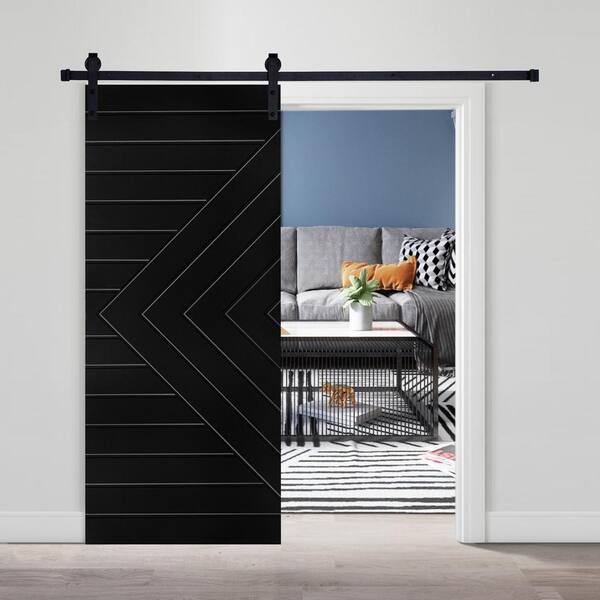 AIOPOP HOME Modern Line Designed 84 in. x 42 in. MDF Panel Black