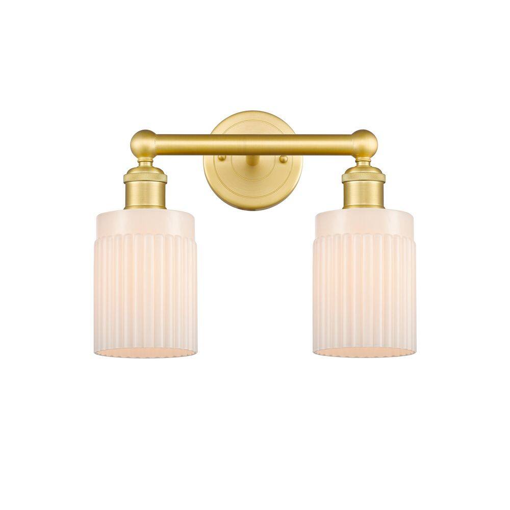 Hadley 13.5 in. 2-Light Satin Gold Vanity Light with Glass Shade price history on PriceWatchPro