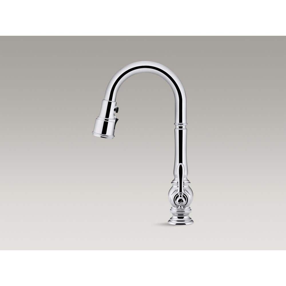 Artifacts Polished Chrome Single Handle 10" Pull Down Kitchen Faucet