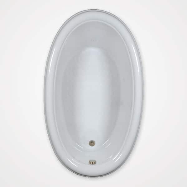 Comfortflo 70 in. Acrylic Oval Drop-in Bathtub in Biscuit