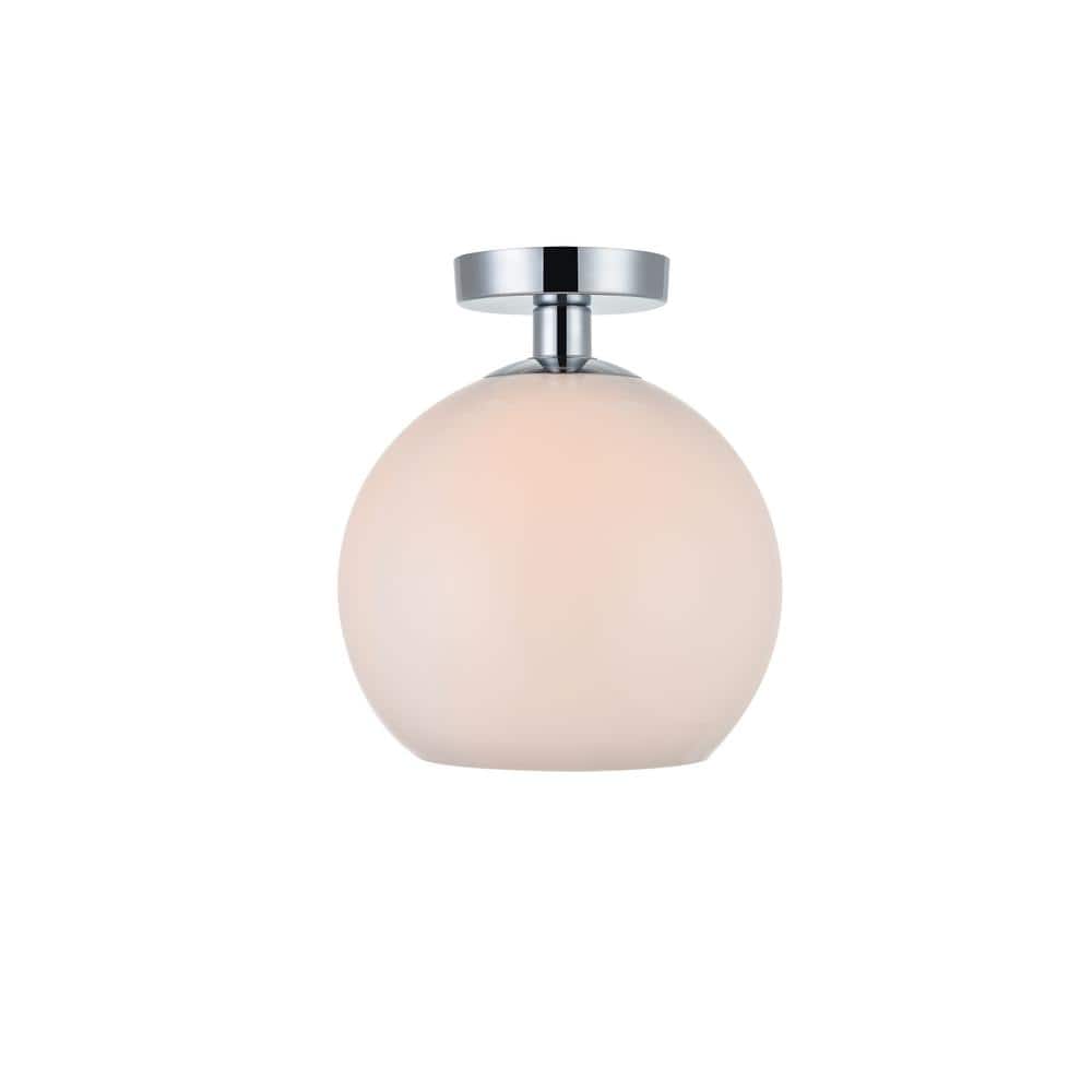 Timeless Home Blake 9.8 in. W x 11.2 in. H 1-Light Chrome and Frosted White