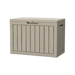 45 Gal. Light Brown Resin Storage Deck Box for Outdoor Indoor