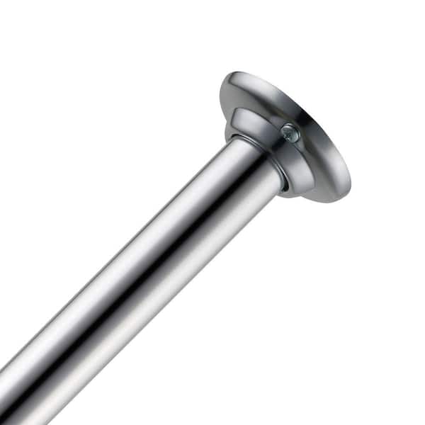 Aluminum Builders Shower Rod In Chrome, Bathroom Curtain Rods Home Depot