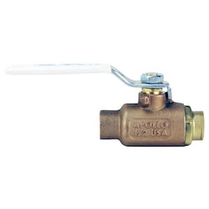 1/2 in. x 1/2 in. Forged Brass Sweat x Sweat Full Port Solder Ball Valve