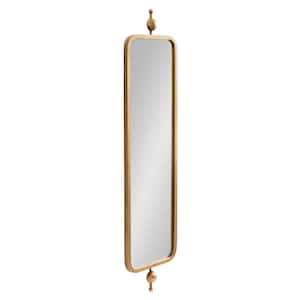 Kasota 9.00 in. W x 36.00 in. H Gold Rectangle Glam Framed Decorative Wall Mirror