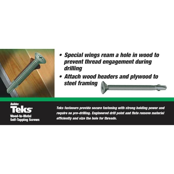 Teks 12 2-3/4 in. Phillips Flat-Head Self-Drilling Screws (40-Pack