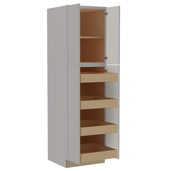 Hargrove 24 in. W x 24 in. D x 84 in. H Assembled Plywood Pantry Kitchen Cabinet in Veiled Gray with 4ROT Soft Close