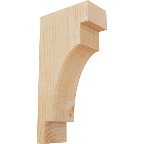 Ekena Millwork 4 in. x 8 in. x 16 in. Douglas Fir Mediterranean Rough Sawn Corbel