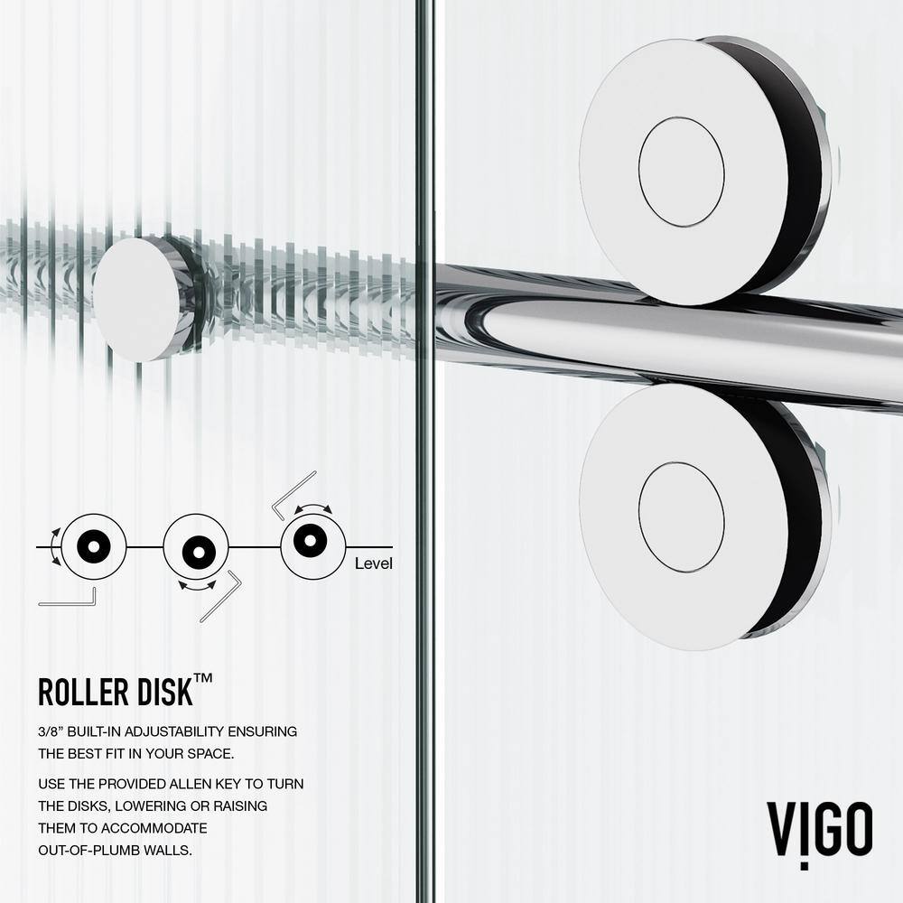 Elan Chrome Frameless Sliding Shower Door with Fluted Glass
