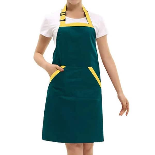 NOVO 28 in. x 26 in. Green Waterproof Work Chef Graden Tool Apron for Working, Gardening, Kicthen Cooking, Harvest