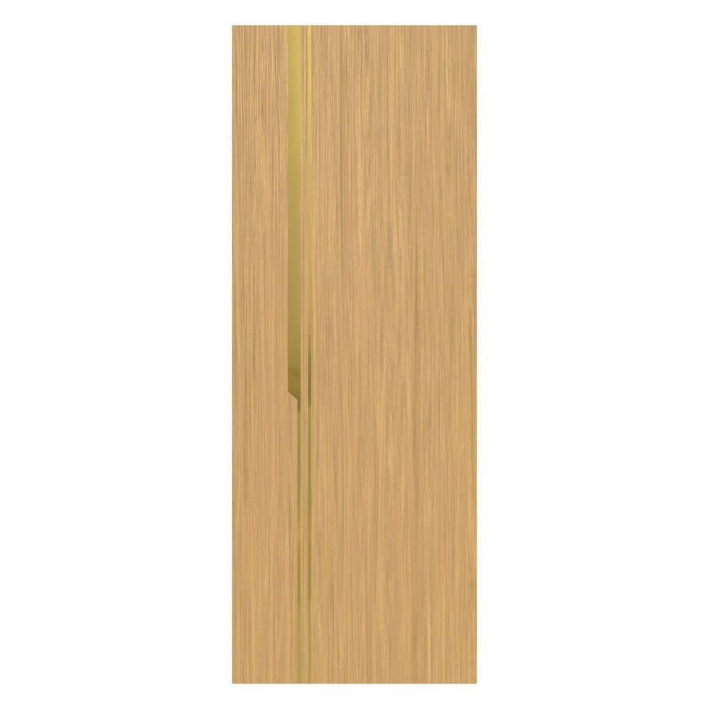 24 in. x 84 in. Solid Core Sandy Oak Natural Wood Veneer Prefinished With Glossy Gold Inserts Ariana Interior Door Slab price history on PriceWatchPro