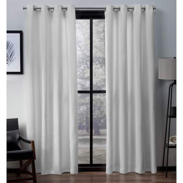 EXCLUSIVE HOME Virenze Winter White Solid Light Filtering Grommet Top Curtain, 54 in. W x 84 in. L (Set of 2)