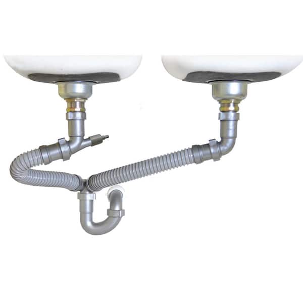 SnappyTrap 1-1/2 in. All-in-One Drain Kit for Double Bowl Kitchen Sinks