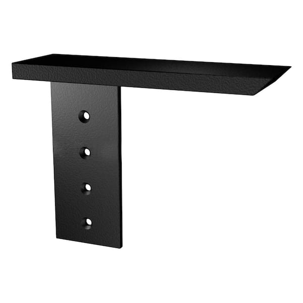 16 in. Black Aluminum Side Wall Hidden Right Angled Countertop Support Bracket