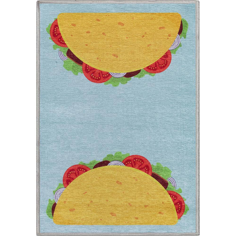 Apollo Taco Modern Printed Multi Blue 2 ft. x 3 ft. Area Rug price history on PriceWatchPro