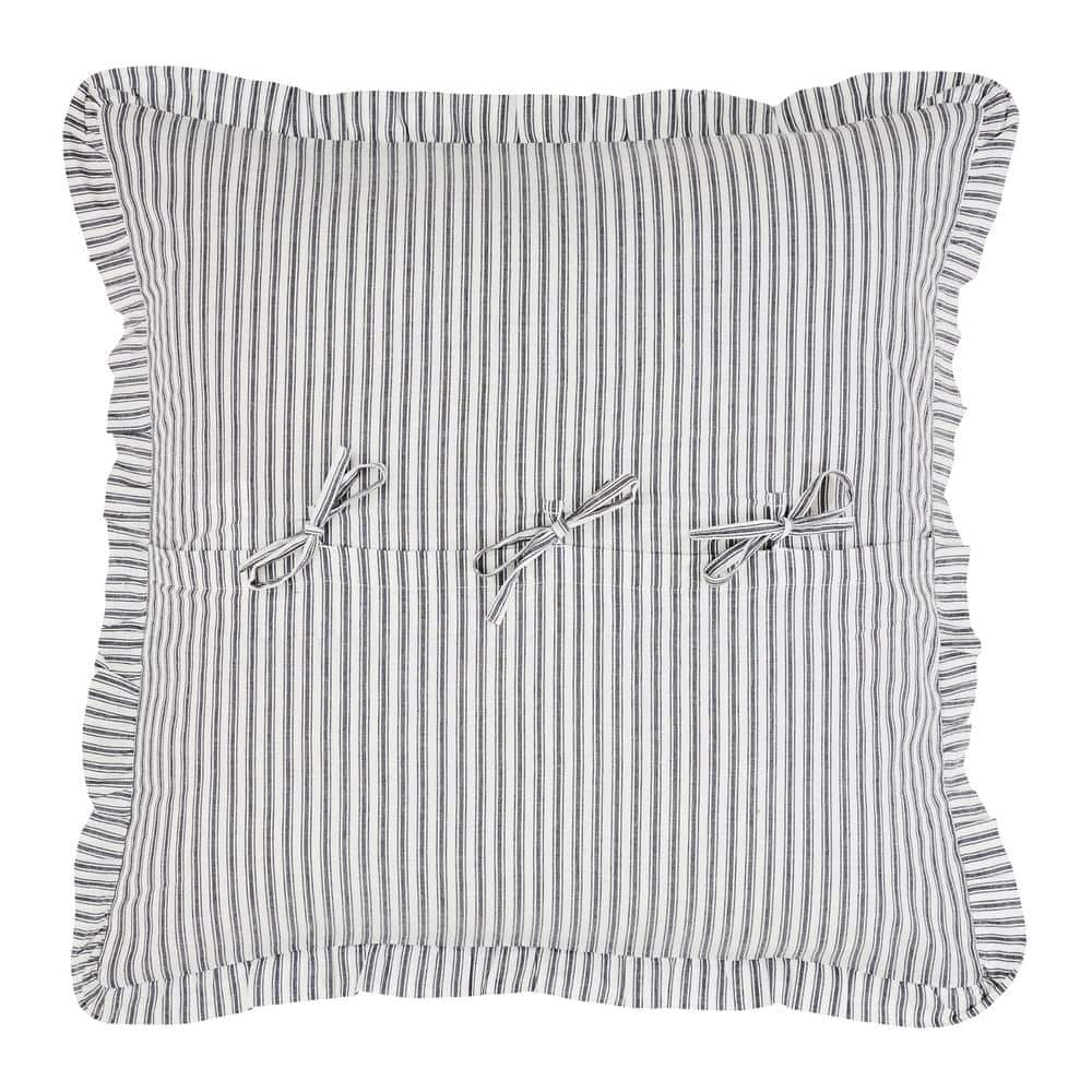 Sawyer Mill Black and White Cotton Euro Sham with Ruffle Edging