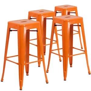 Stackable Metal Outdoor Bar Stool (4-Pack)