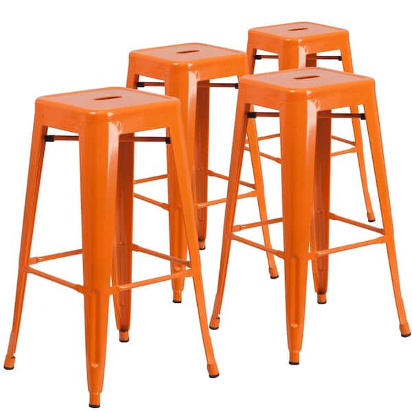 Carnegy Avenue Stackable Metal Outdoor Bar Stool (4-Pack)