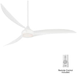 Light Wave 65 in. Integrated LED Indoor White Ceiling Fan with Light and Remote Control