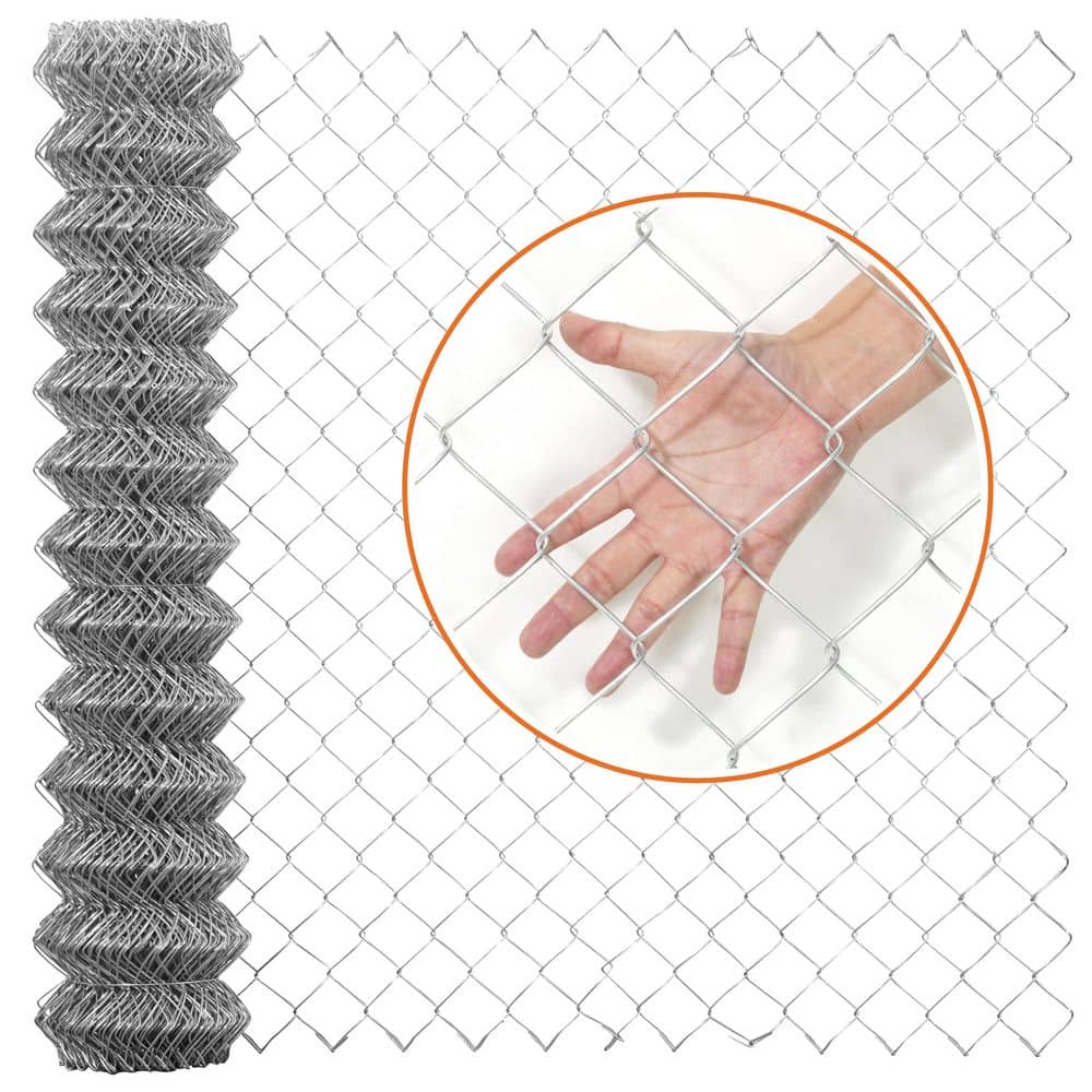 Fencer Wire 6 ft. x 50 ft. Galvanized Steel 11.5-Gauge Silver Chain Link  Fabric Roll LB115-6X50M2F38 - The Home Depot