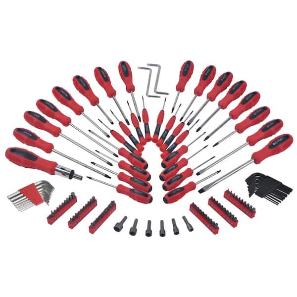 Screwdriver and Bit Set with Storage Rack (100-Piece)